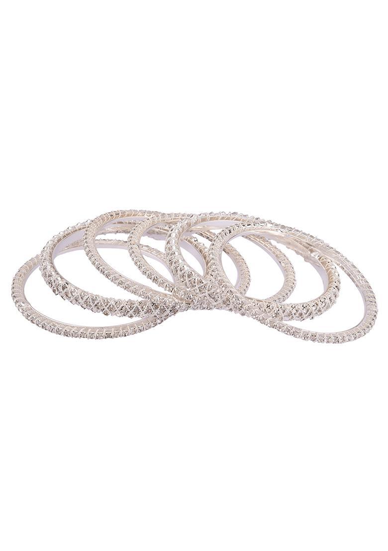 Silver Alloy Bangles - Indya
