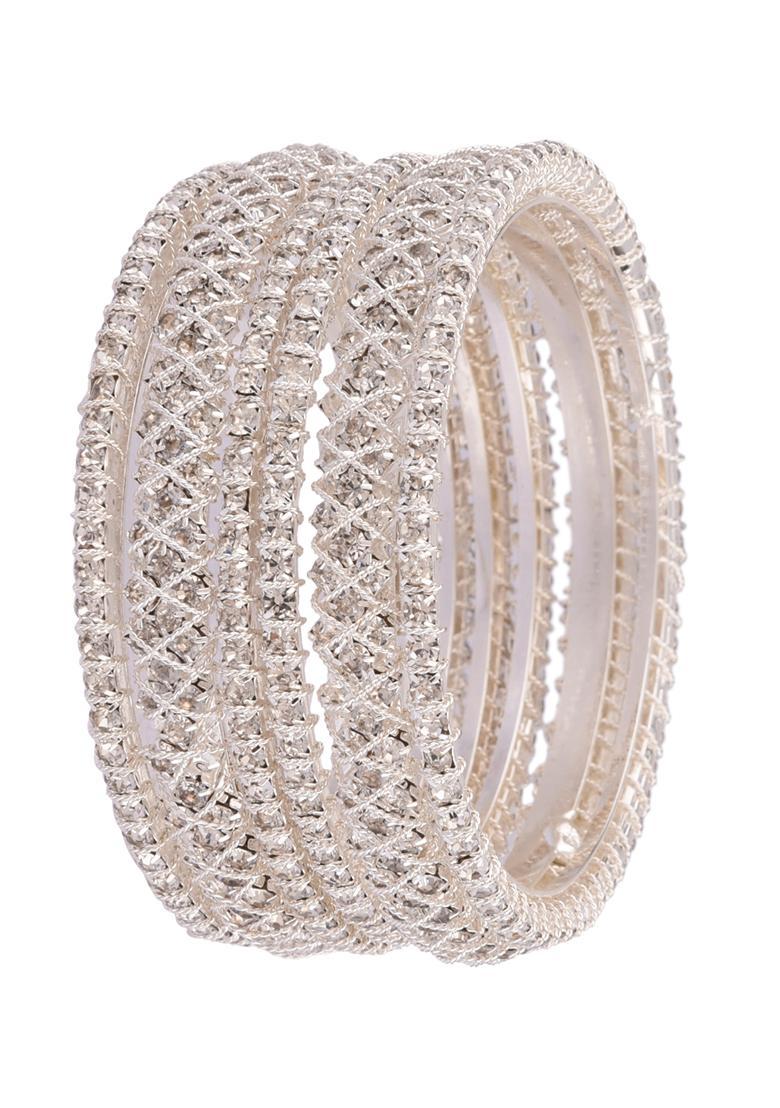 Silver Alloy Bangles - Indya