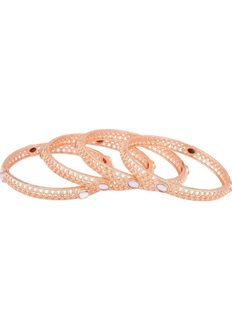 Rose Gold Alloy Bangles - Indya