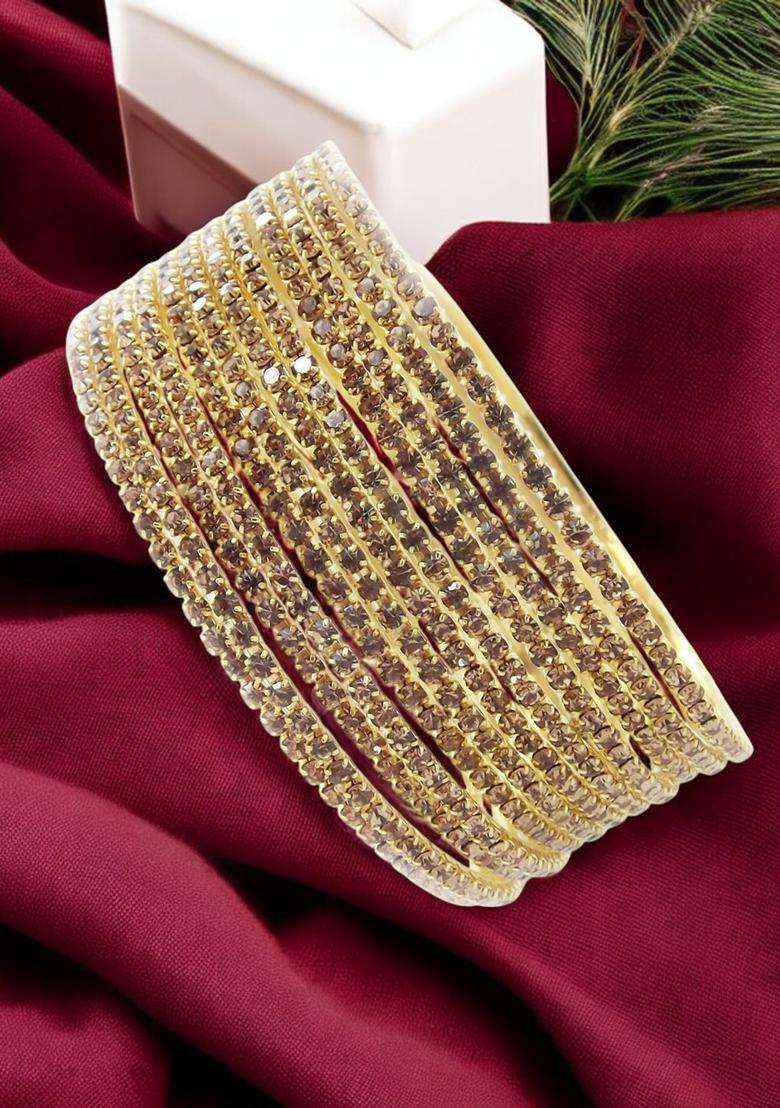 Golden Alloy Bangles - Indya