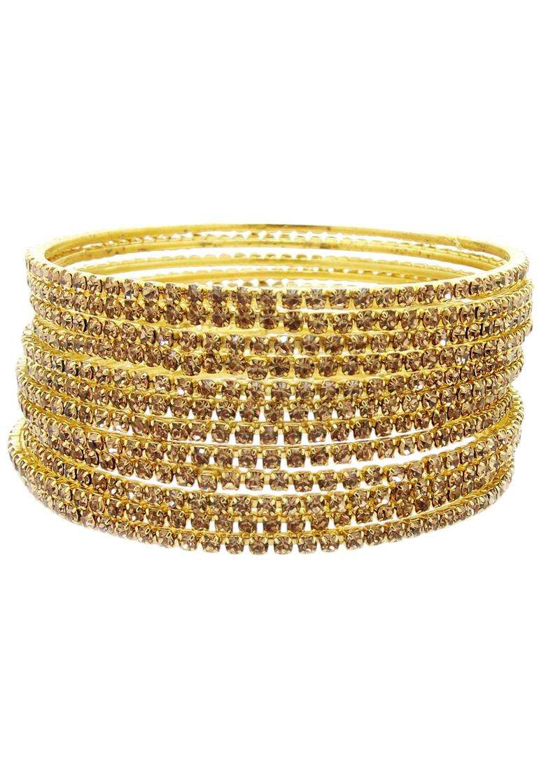 Golden Alloy Bangles - Indya