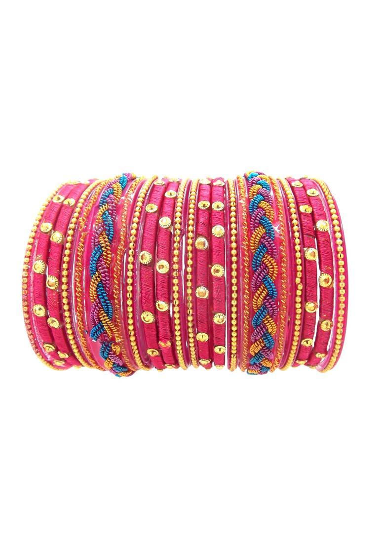 Pink Alloy Bangles - Indya