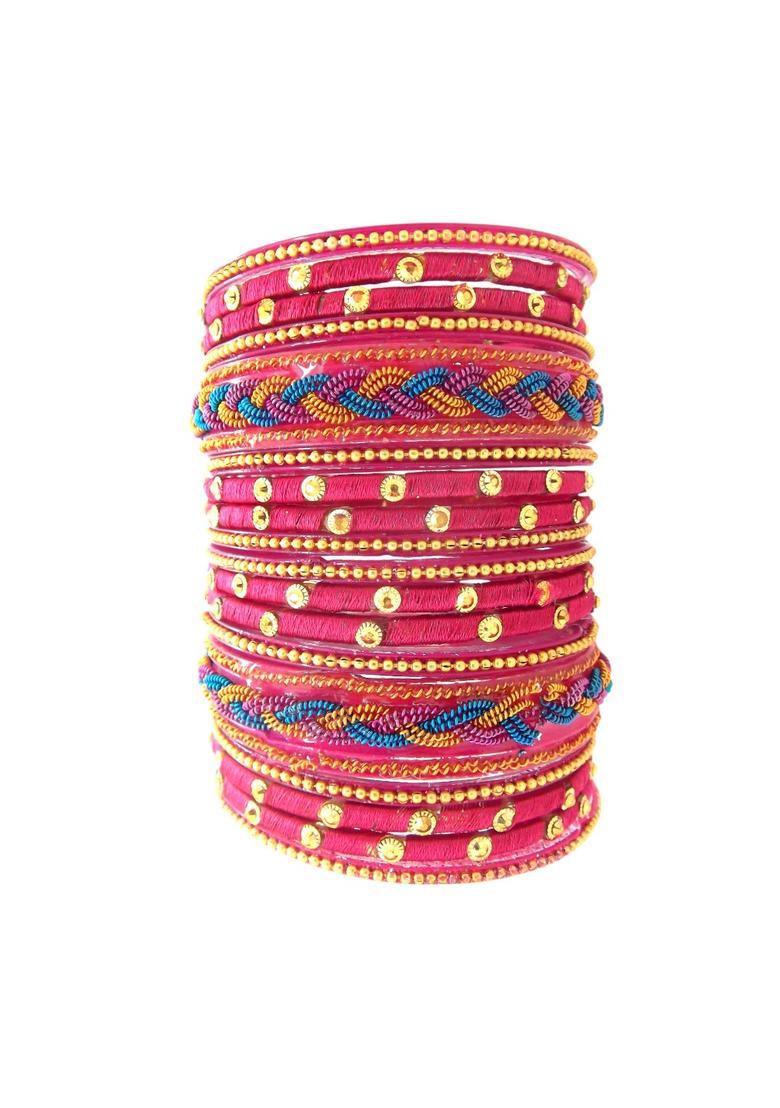 Pink Alloy Bangles - Indya