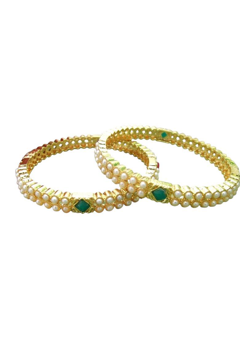 Golden Alloy Bangles - Indya