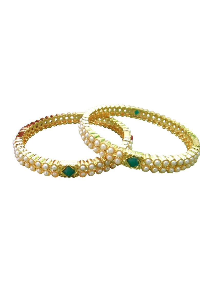 Golden Alloy Bangles - Indya