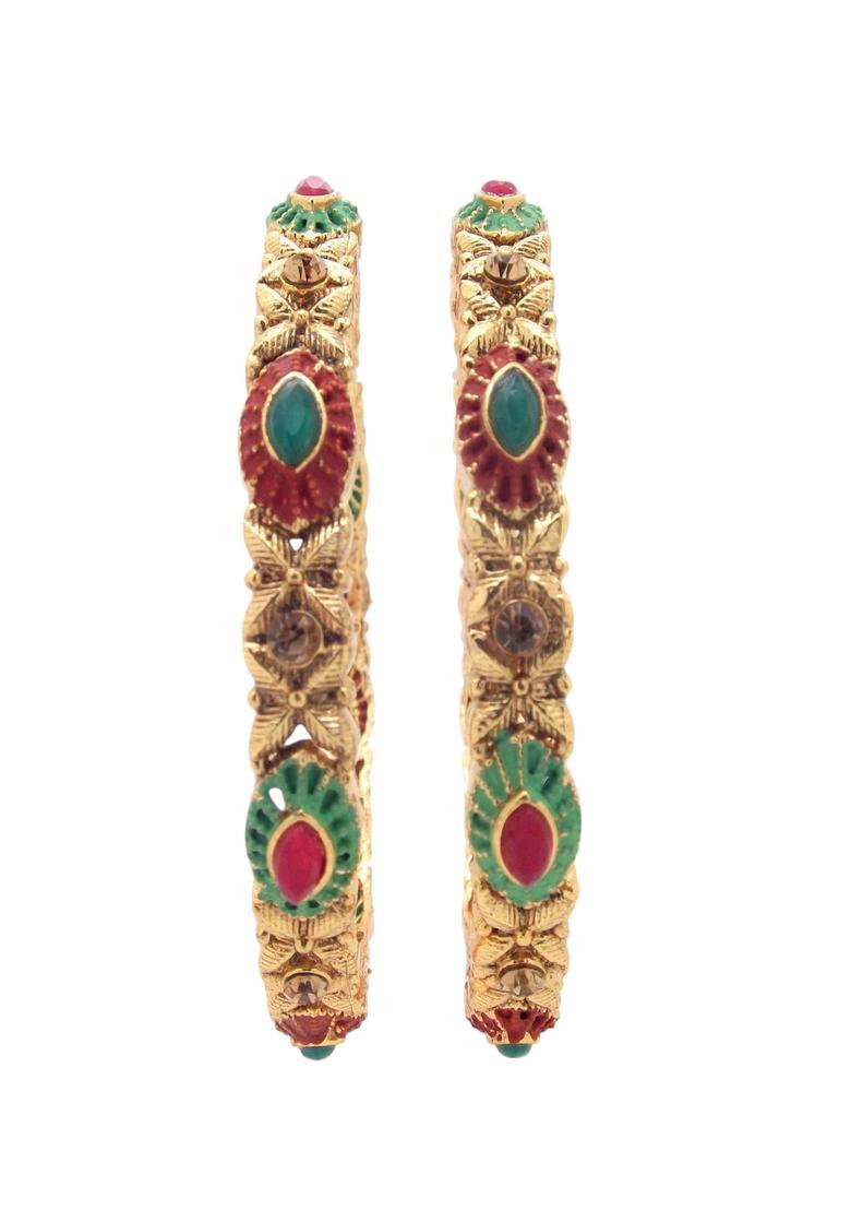 Golden Alloy Bangles - Indya