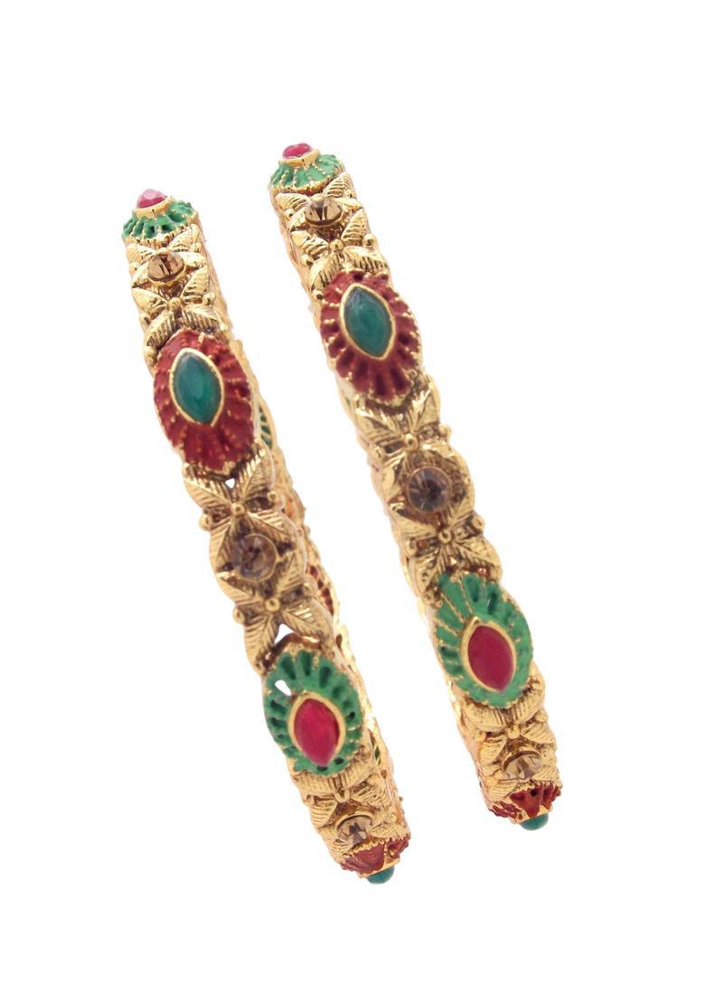 Golden Alloy Bangles - Indya