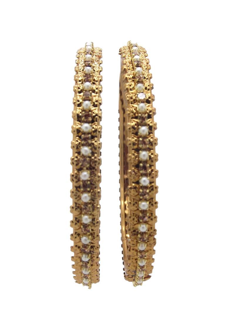 Golden Alloy Bangles - Indya