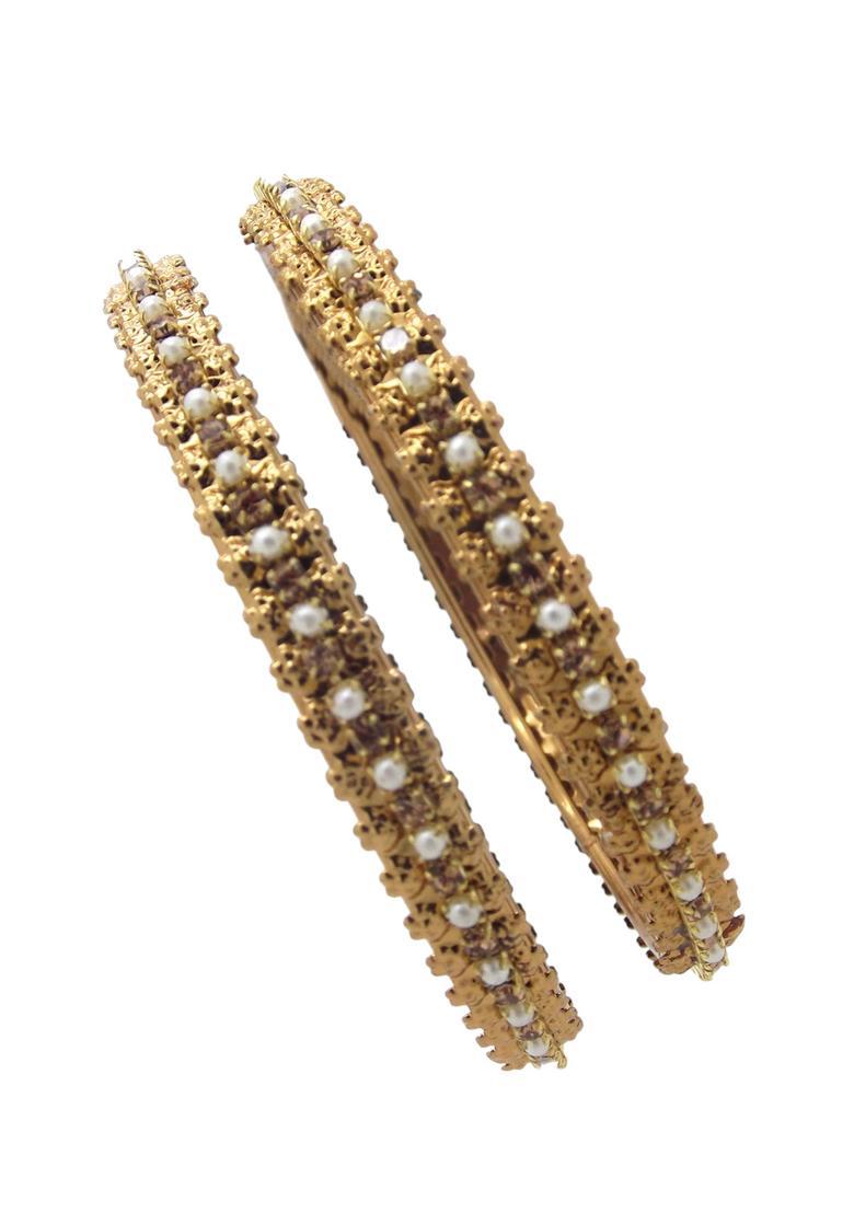 Golden Alloy Bangles - Indya