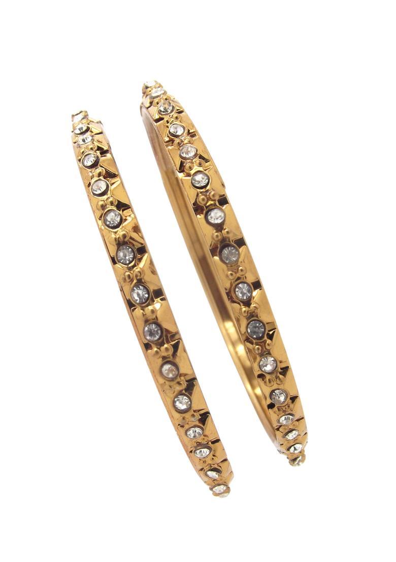 Golden Alloy Bangles - Indya