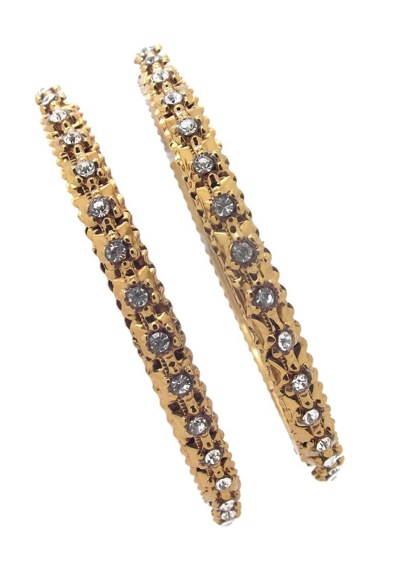 Golden Alloy Bangles - Indya