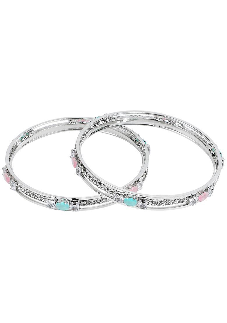 Silver Alloy Bangles - Indya