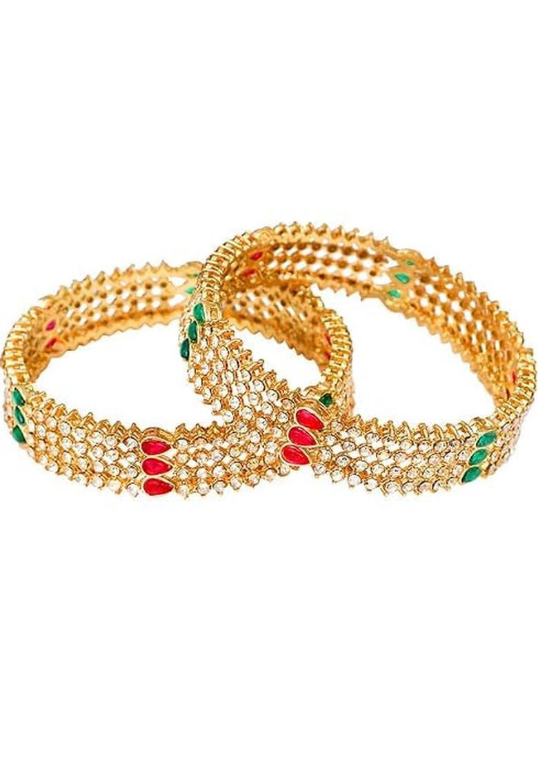 Golden Alloy Bangles - Indya