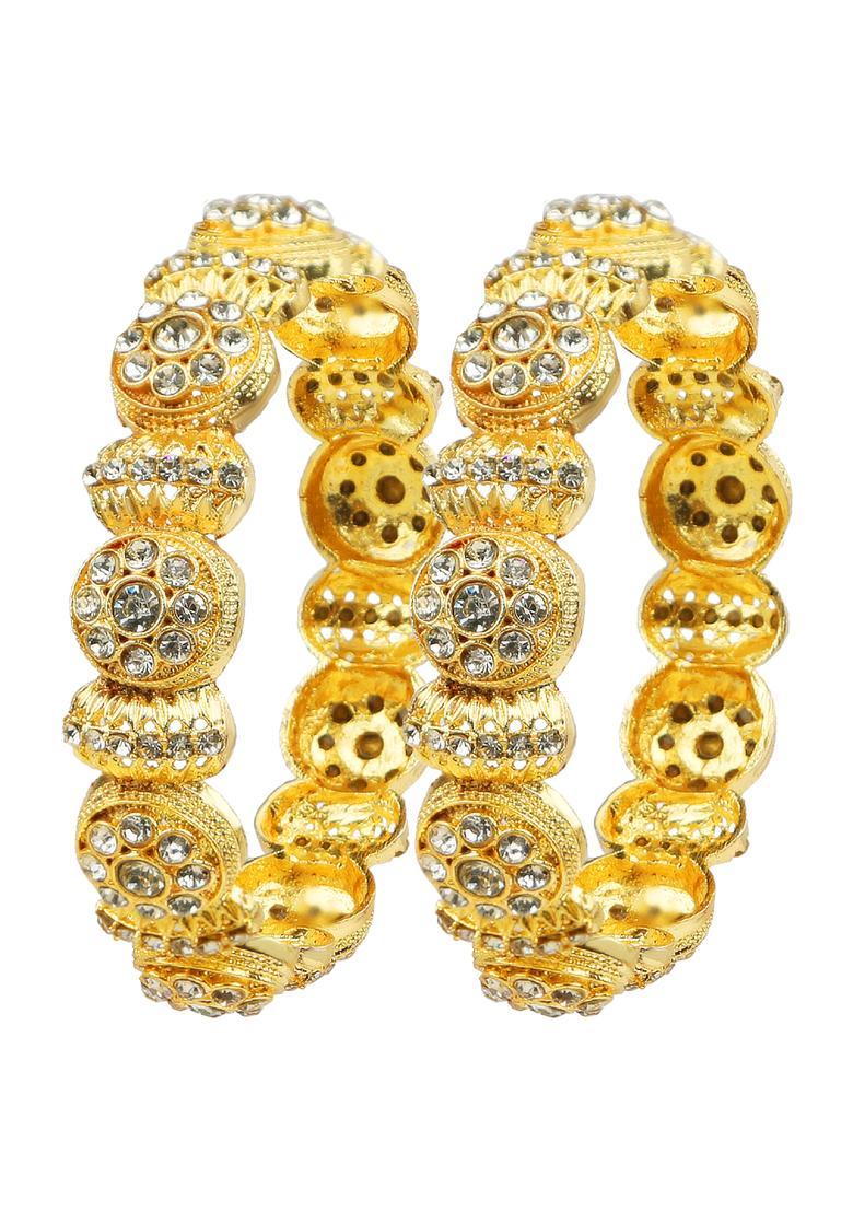 Golden Alloy Bangles - Indya