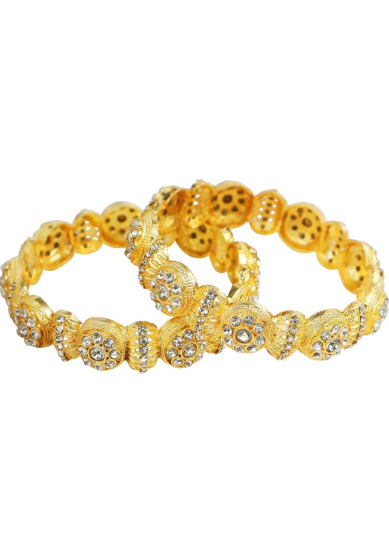 Golden Alloy Bangles - Indya