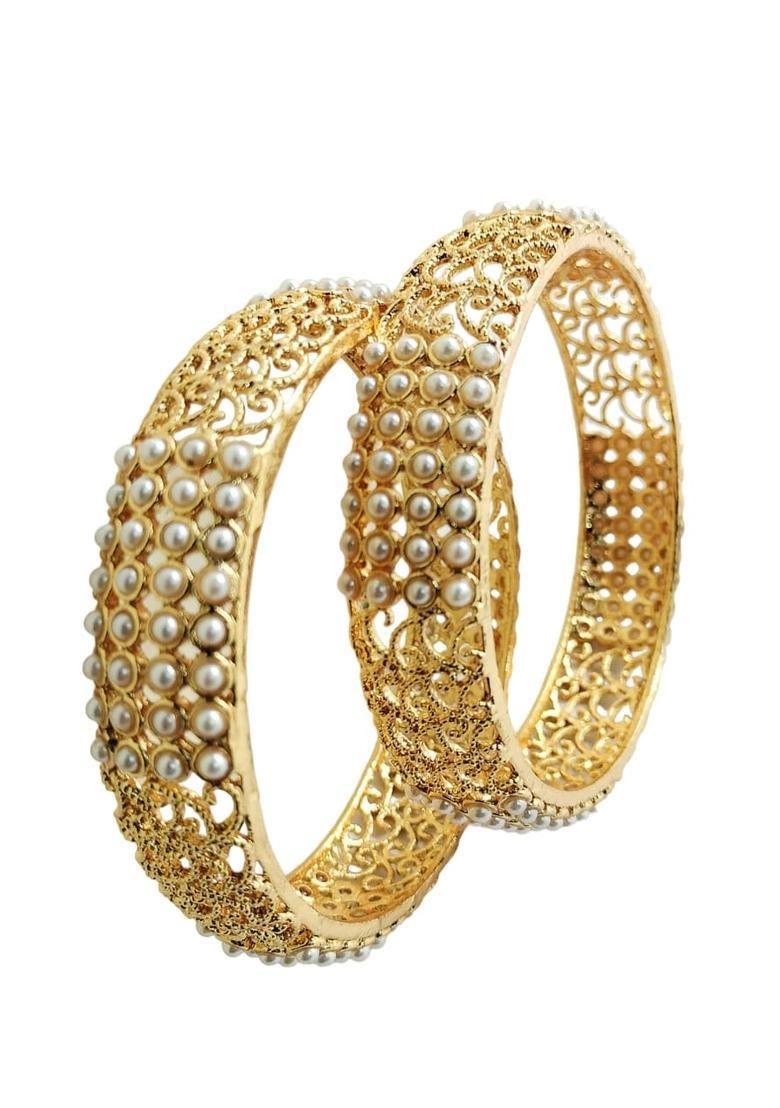 Golden Alloy Bangles - Indya