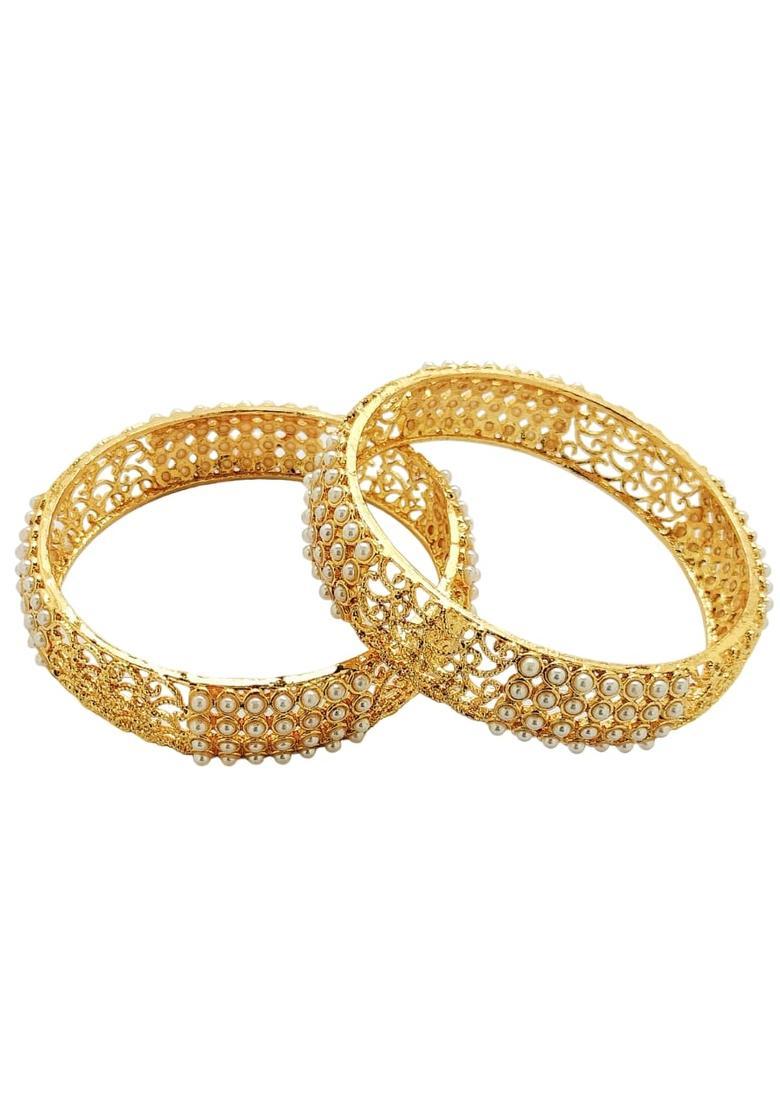 Golden Alloy Bangles - Indya