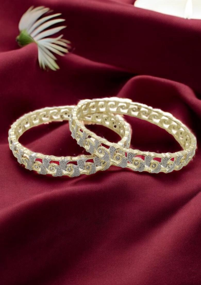 Golden Alloy Bangles - Indya