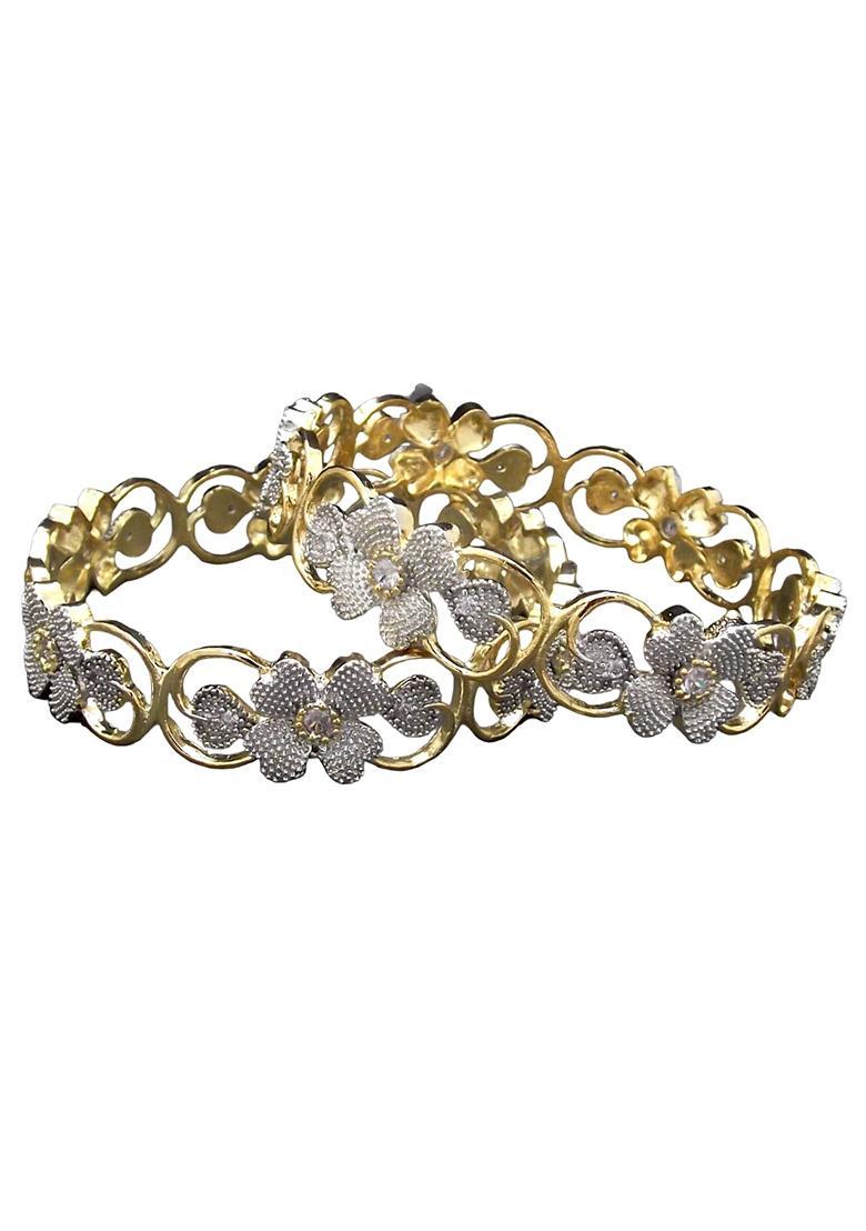 Golden Alloy Bangles - Indya