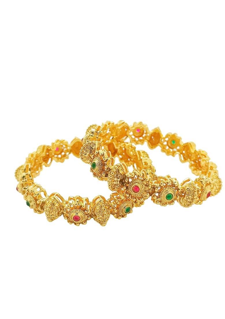 Golden Alloy Bangles - Indya