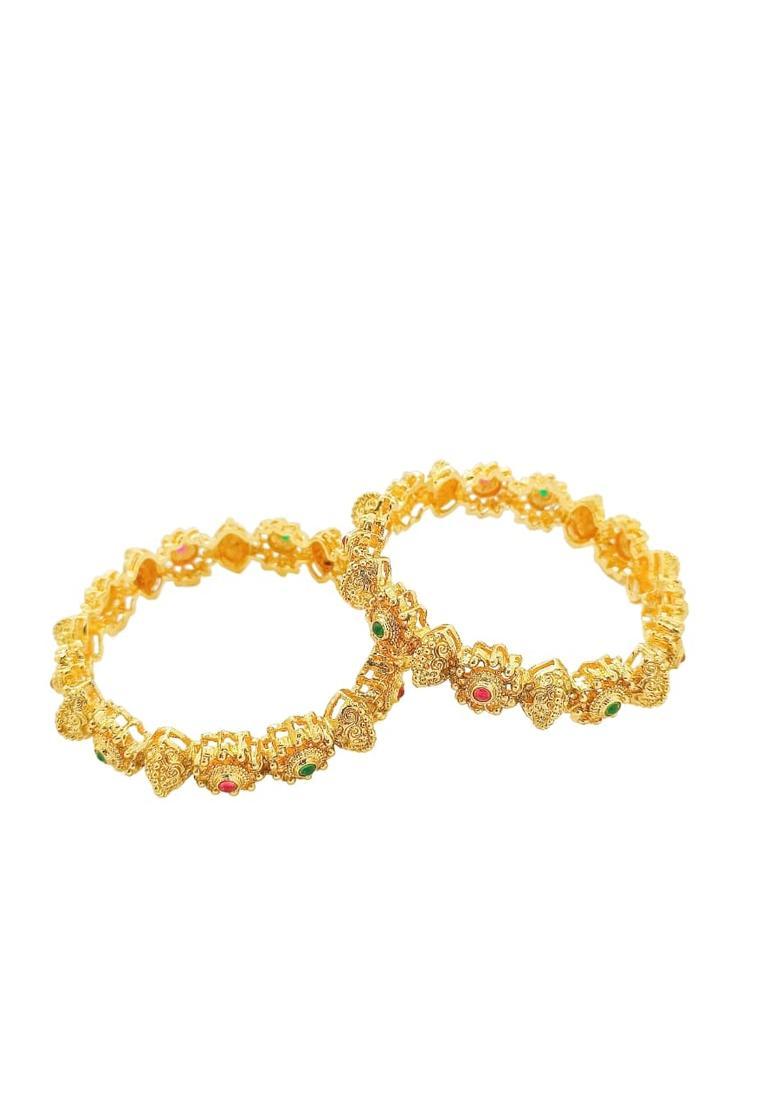 Golden Alloy Bangles - Indya