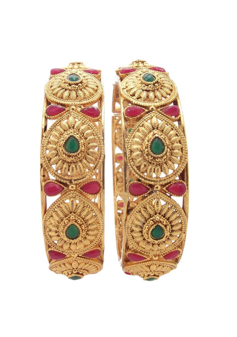 Golden Alloy Bangles - Indya