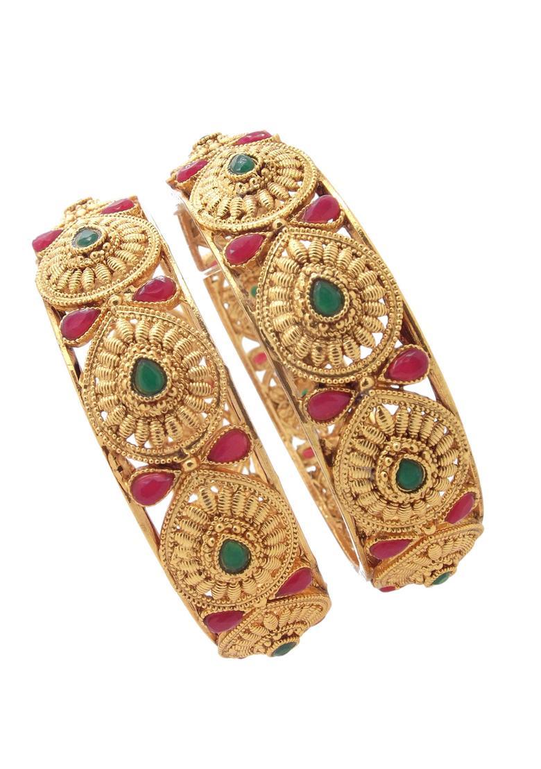 Golden Alloy Bangles - Indya