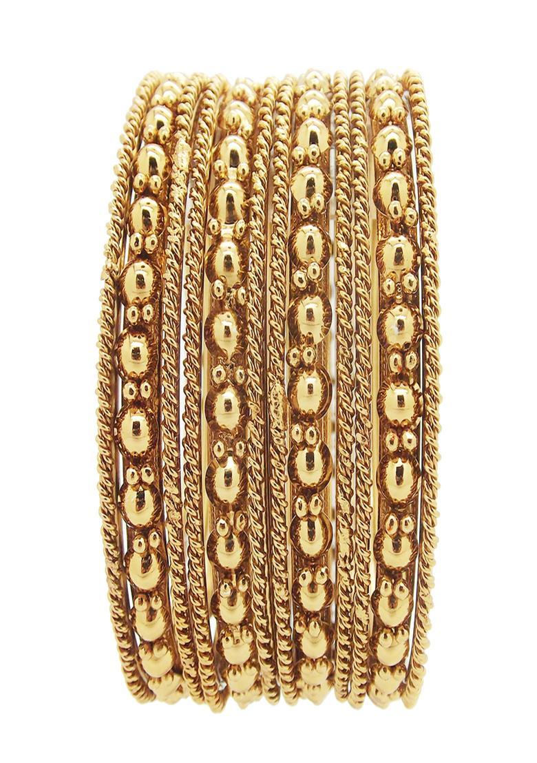Golden Alloy Bangles - Indya