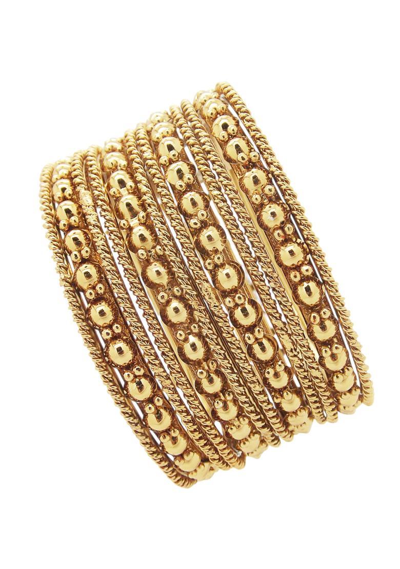 Golden Alloy Bangles - Indya