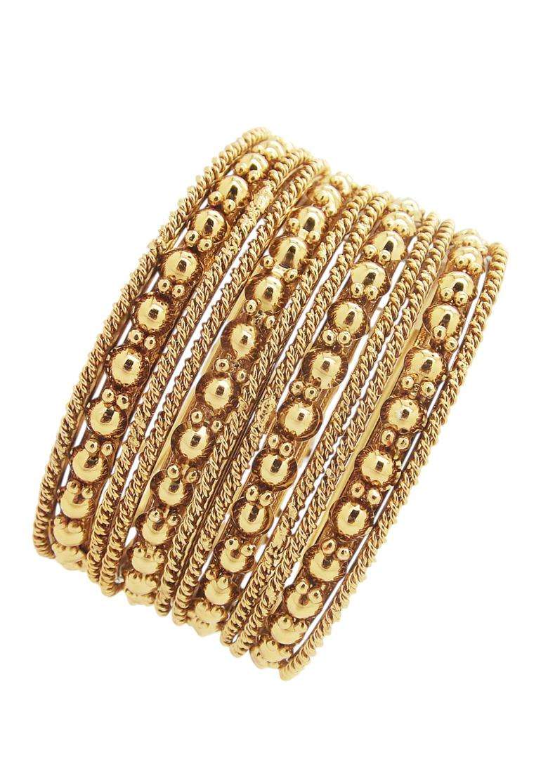 Golden Alloy Bangles - Indya