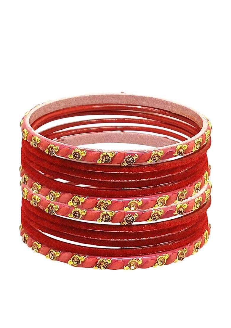Red Alloy Bangles - Indya