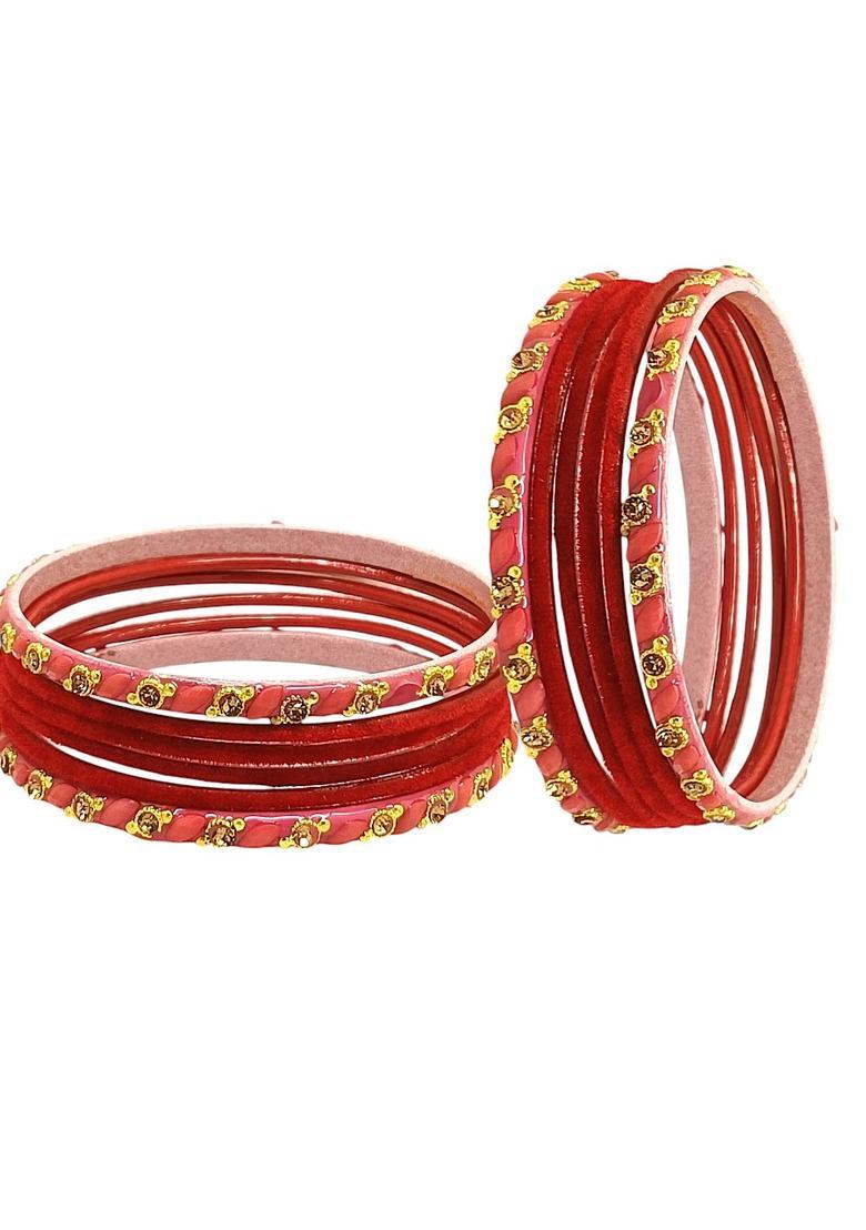 Red Alloy Bangles - Indya