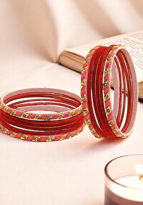 Red Alloy Bangles