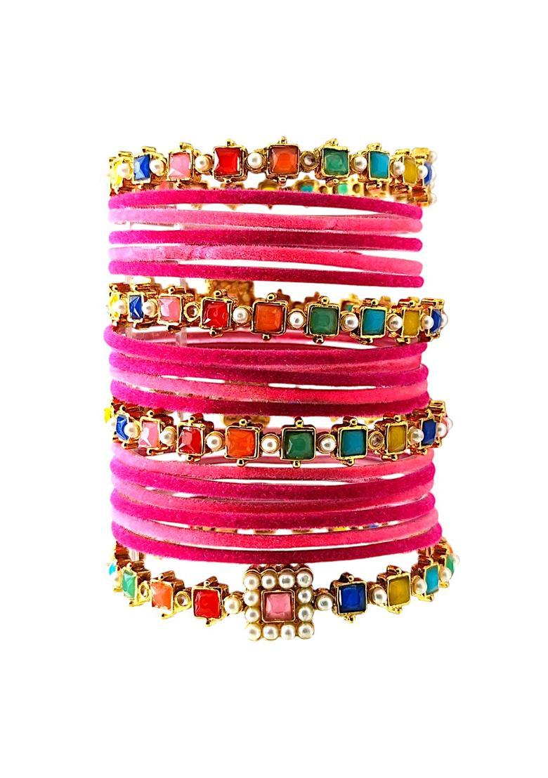 Multicolor Alloy Bangles - Indya