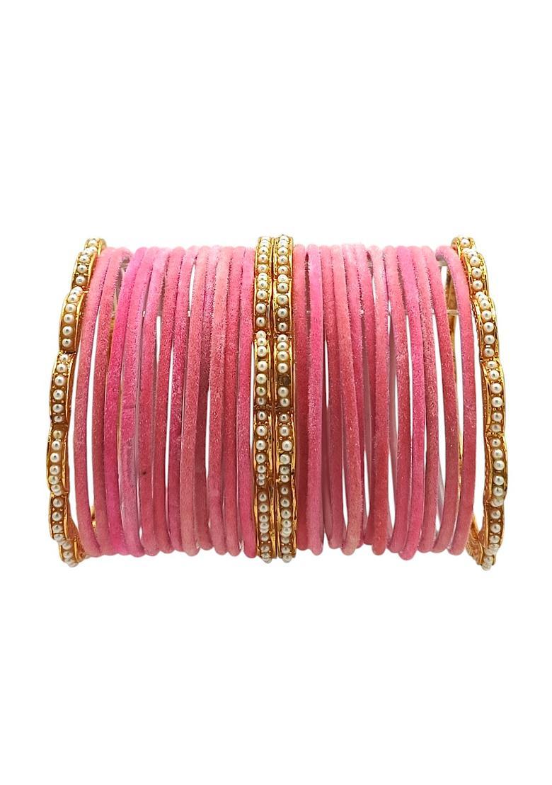 Pink Alloy Bangles - Indya