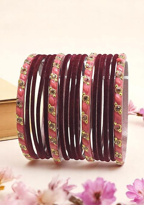 Maroon Alloy Bangles