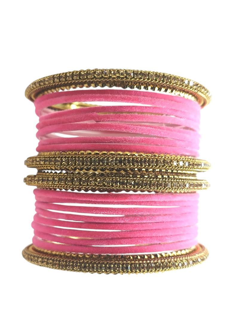 Pink Alloy Bangles - Indya