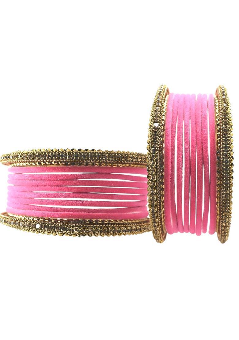 Pink Alloy Bangles - Indya