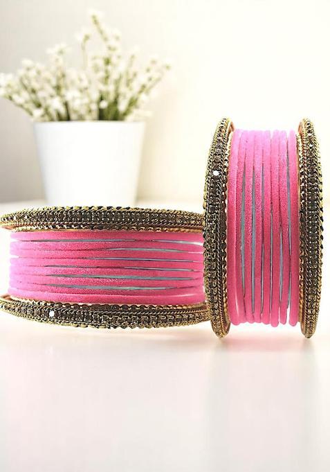 Pink Alloy Bangles