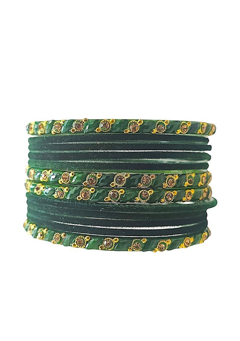 Green Alloy Bangles - Indya
