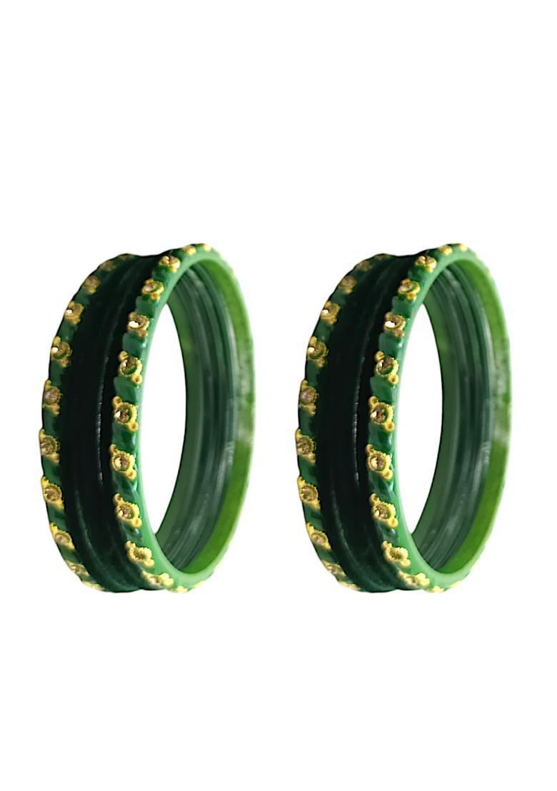 Green Alloy Bangles - Indya