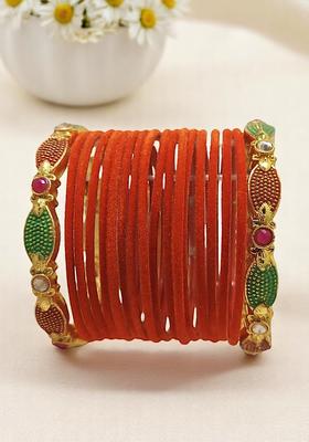 Orange Alloy Bangles