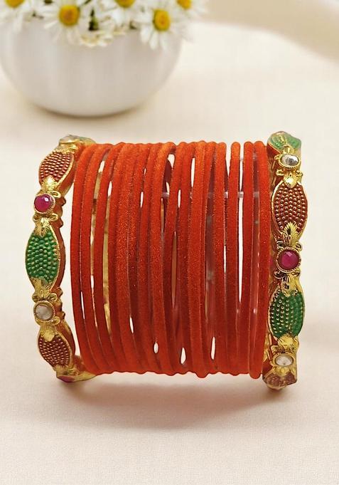 Orange Alloy Bangles