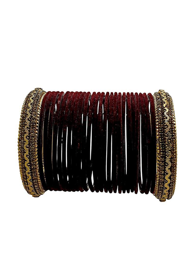 Maroon Alloy Bangles - Indya