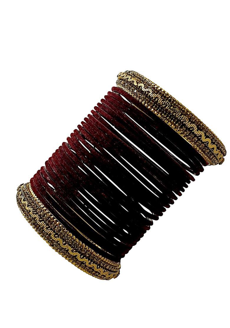 Maroon Alloy Bangles - Indya