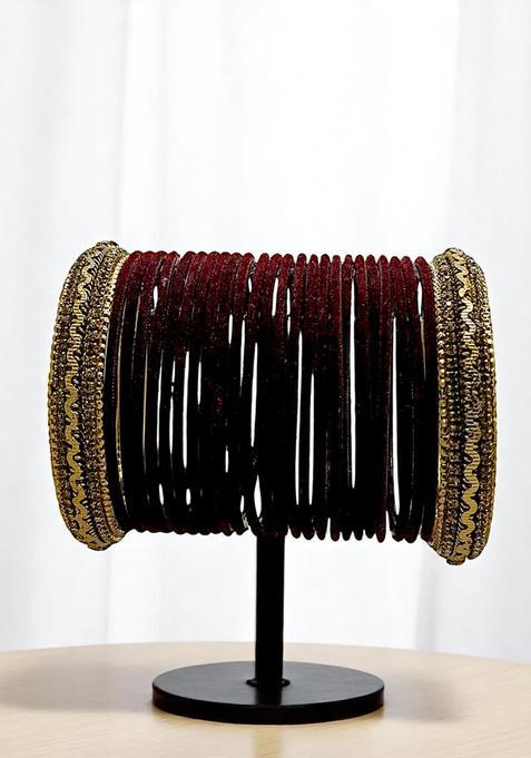 Maroon Alloy Bangles