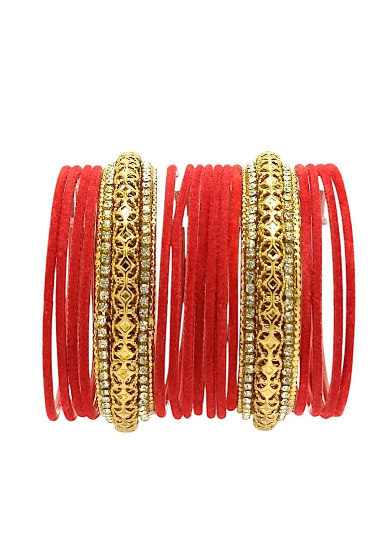 Red Alloy Bangles - Indya