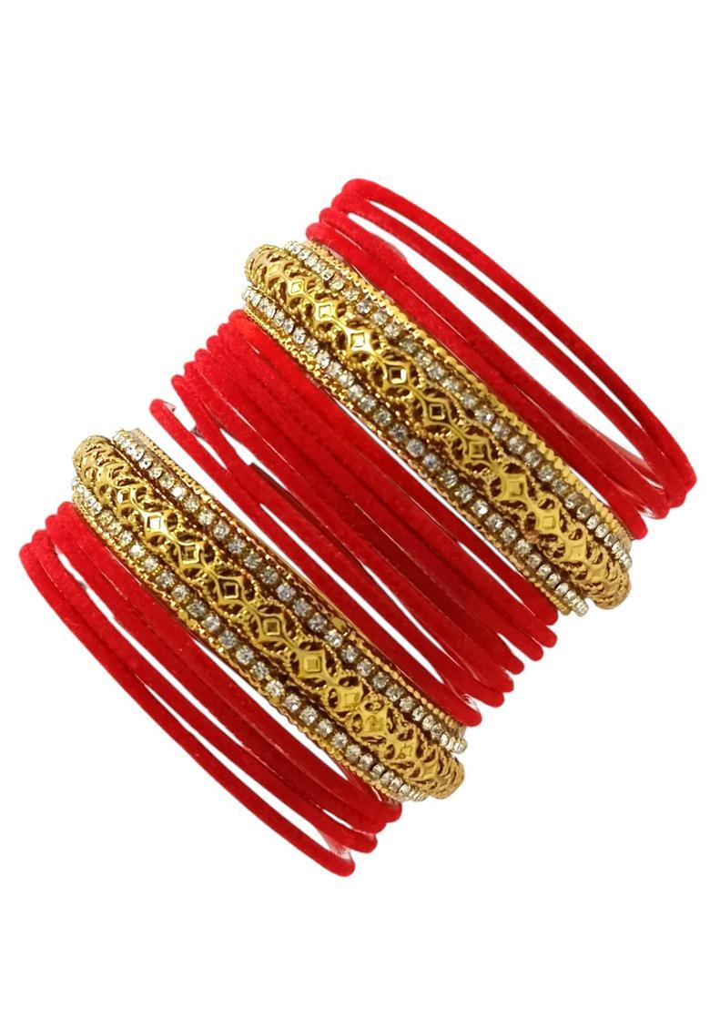 Red Alloy Bangles - Indya
