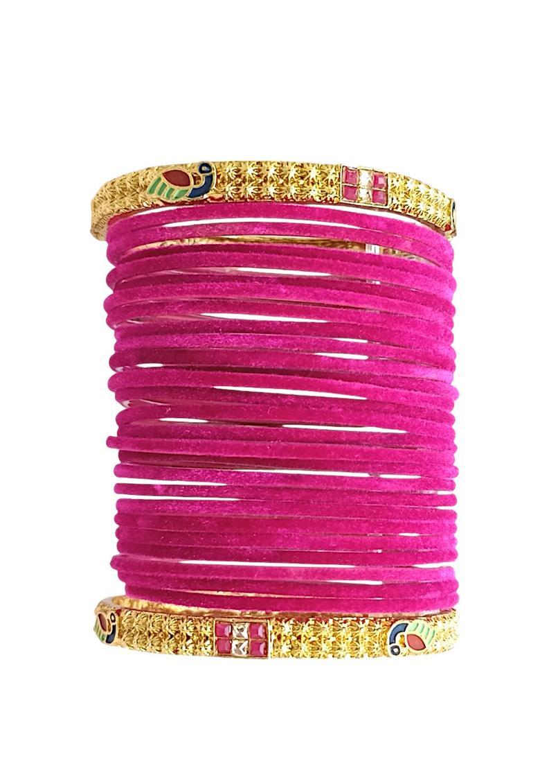 Rani Pink Alloy Bangles - Indya