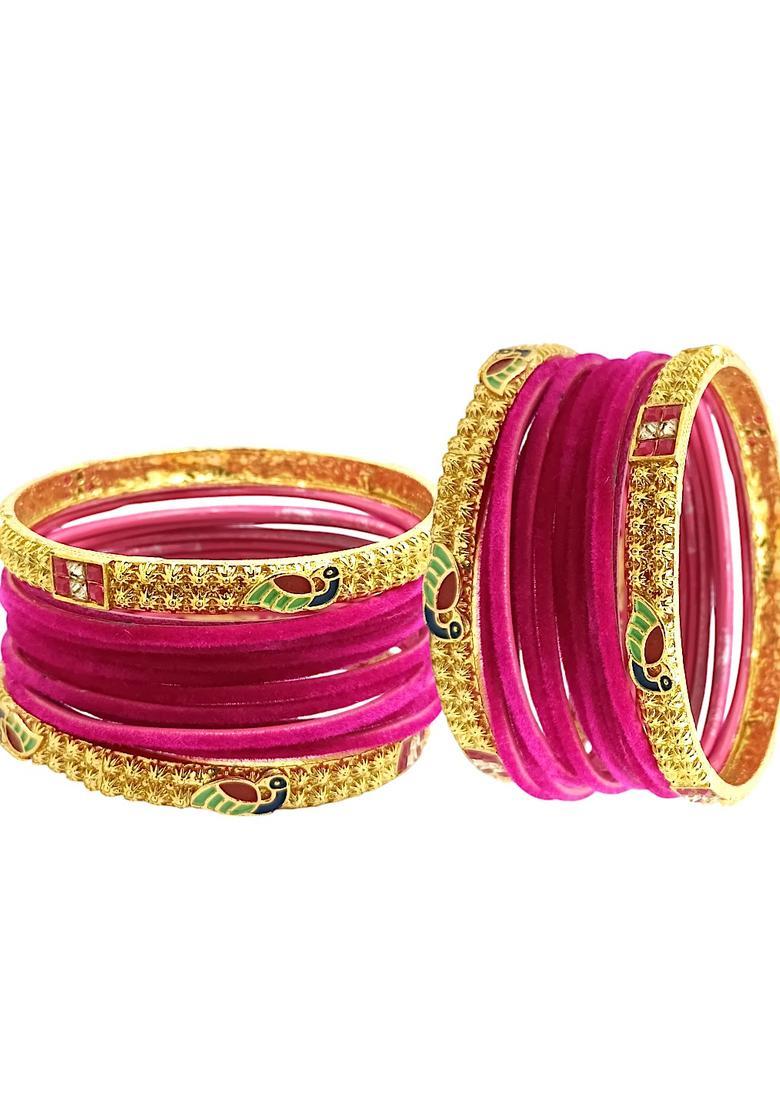 Rani Pink Alloy Bangles - Indya